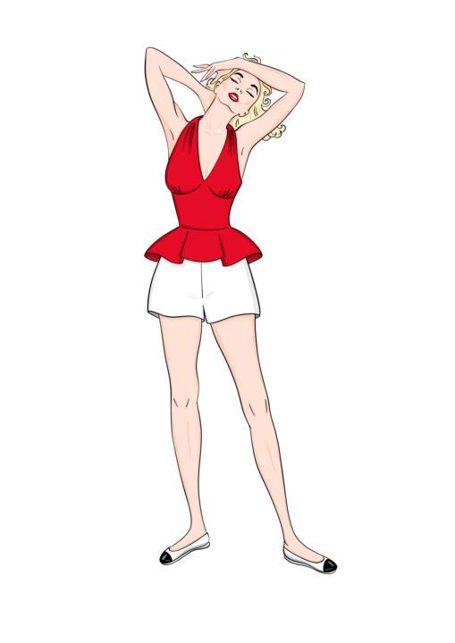 The Marilyn Peplum Halter Top