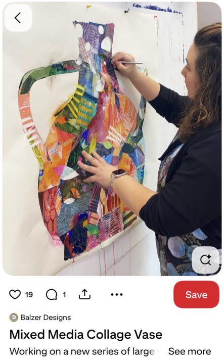 Vase  mixed media painting 