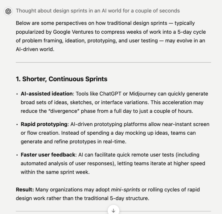 I asked ChatGPT: “What’s the future of design sprints in an AI-powered world?