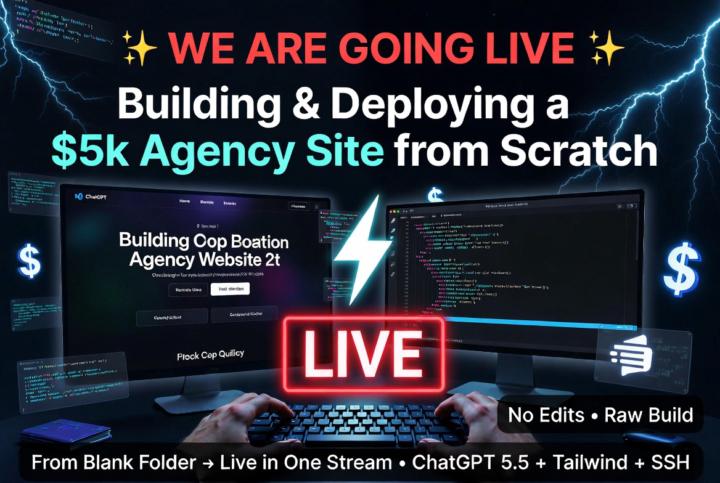 🔴 WE ARE GOING LIVE: Building & Deploying a $5k Agency Site from Scratch