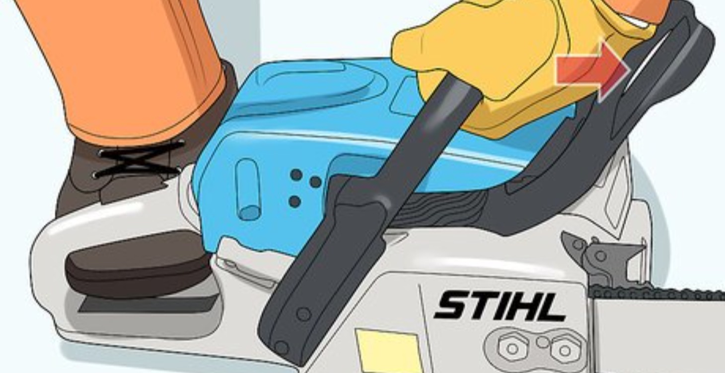 How to start a large chain saw safely
