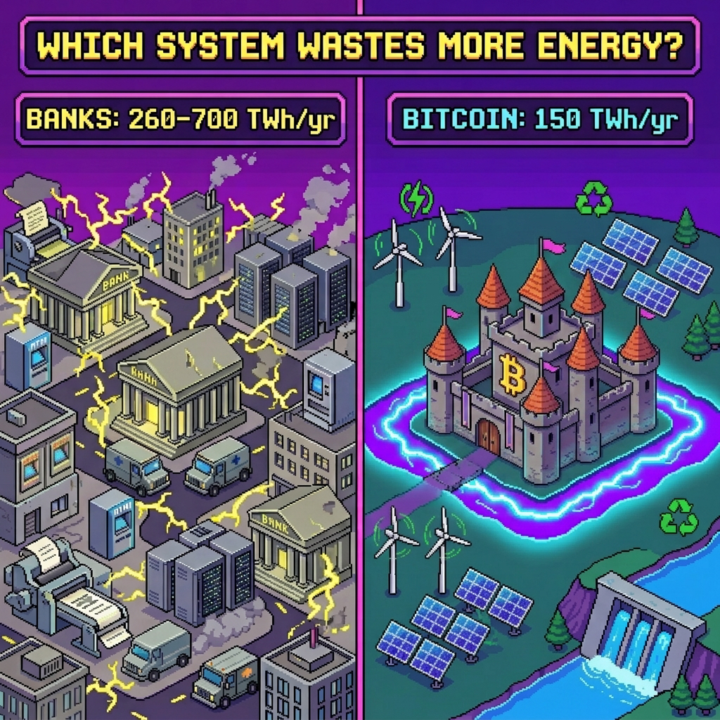 "Bitcoin wastes too much energy." The banks would like a word.