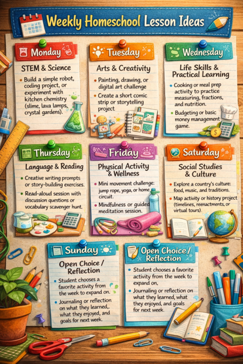 📅 Weekly Homeschool Lesson Ideas