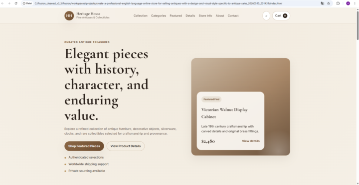 Fusion_Core v3.5 — Antique Store Test
