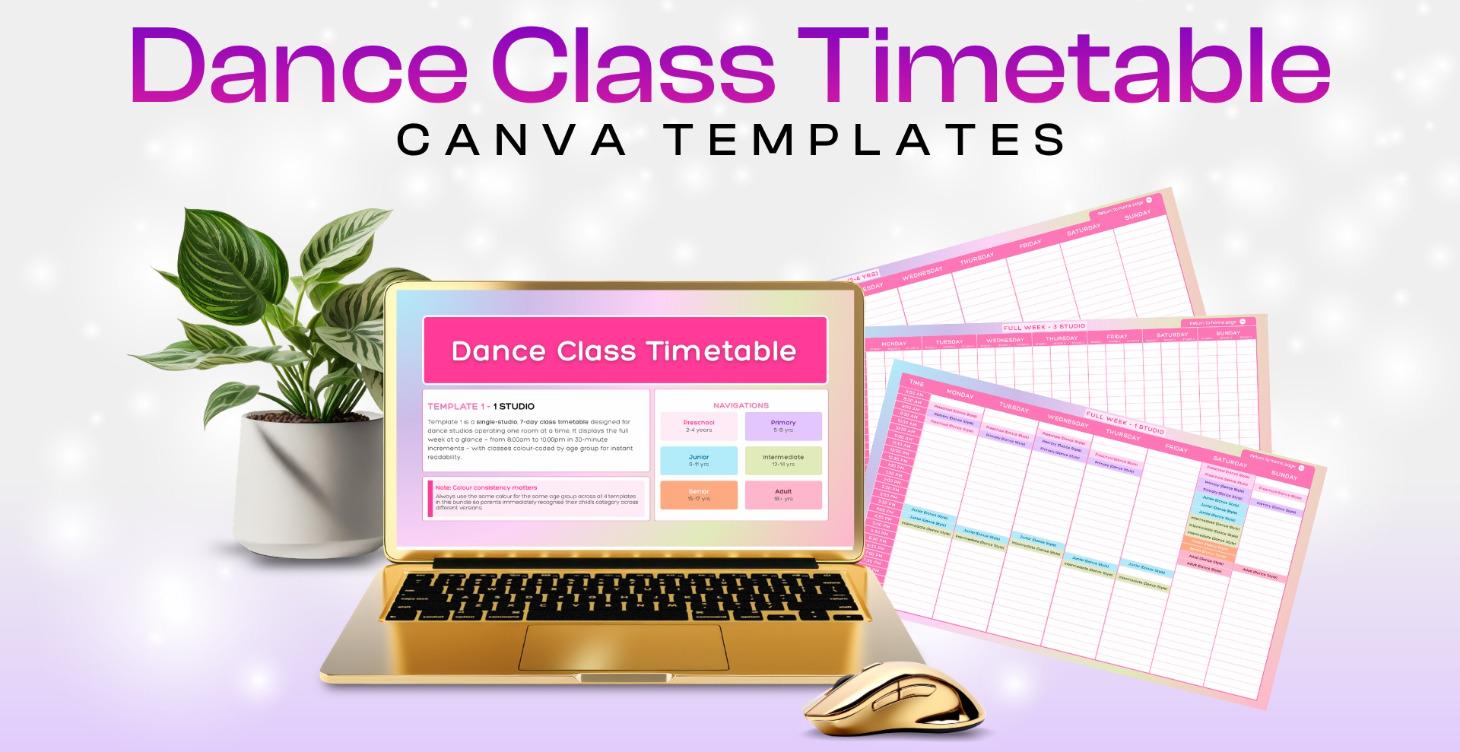 Dance Class Timetable Templates