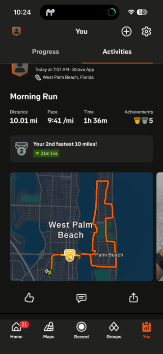 10 mile run
