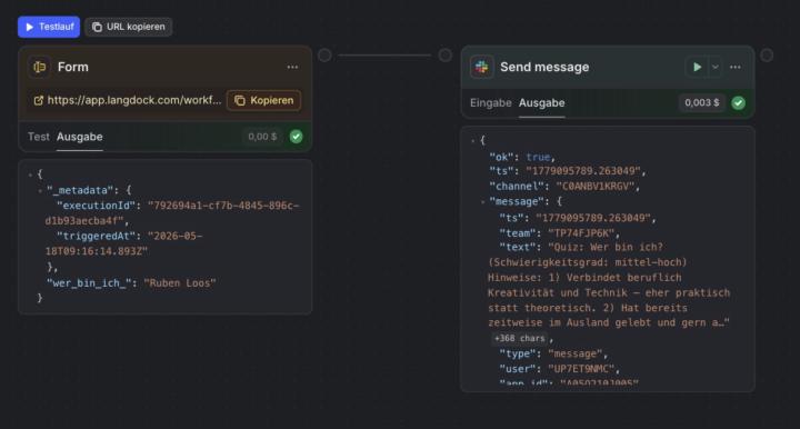🙌🏽 Tag 12 Workflow sendet Chat-Nachricht (Slack)