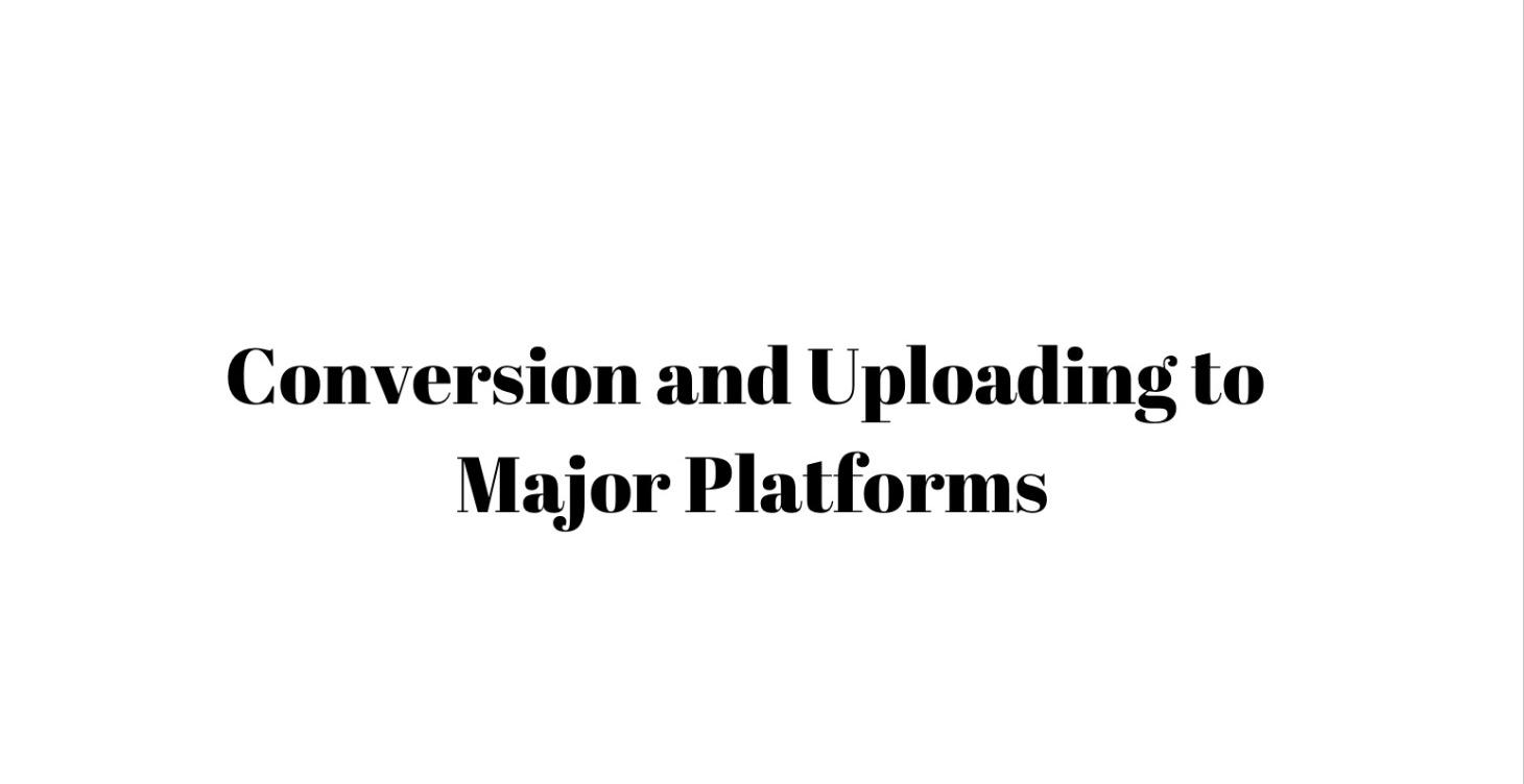 Conversion and Uploading to Major Platforms