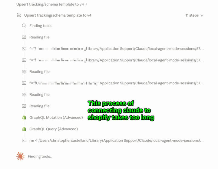 Claude and Shopify connection slow?