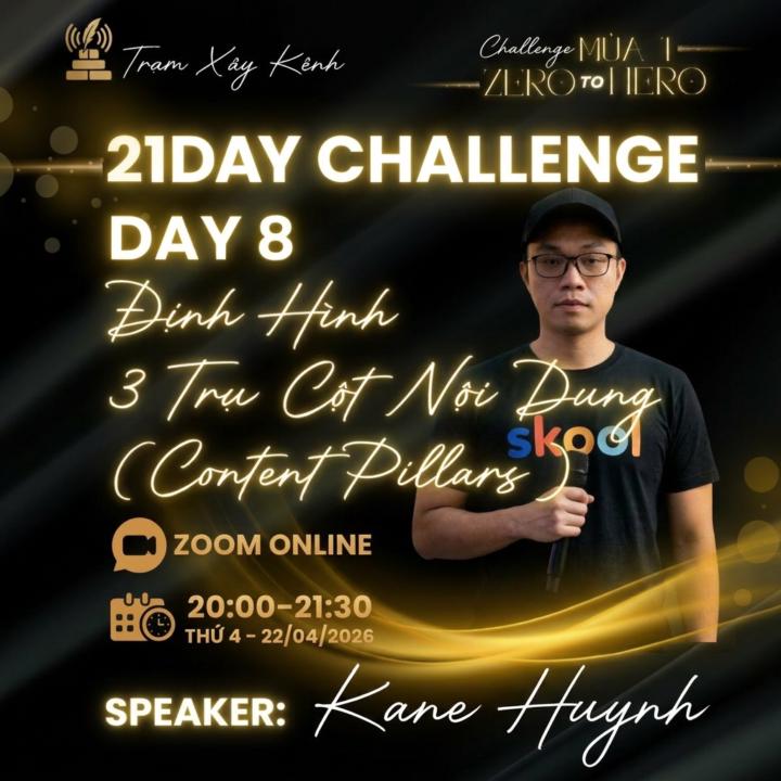 📣 [THÔNG BÁO LỊCH HỌC TỐI NAY] - DAY 8: ĐỊNH HÌNH 3 TRỤ CỘT NỘI DUNG 🔥