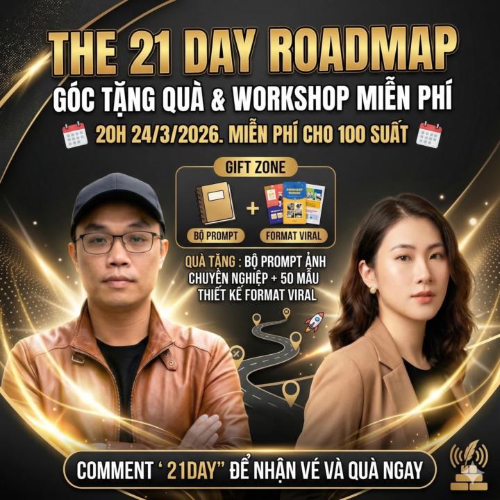 [GÓC TẶNG QUÀ + WORKSHOP FREE] TỪ "KHÔNG AI BIẾT" ĐẾN "CÓ NHÂN HIỆU RIÊNG" CHỈ SAU 21 NGÀY!