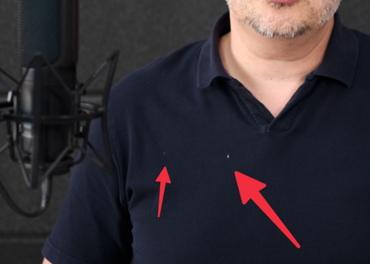 How to get rid of some white on a dark shirt?