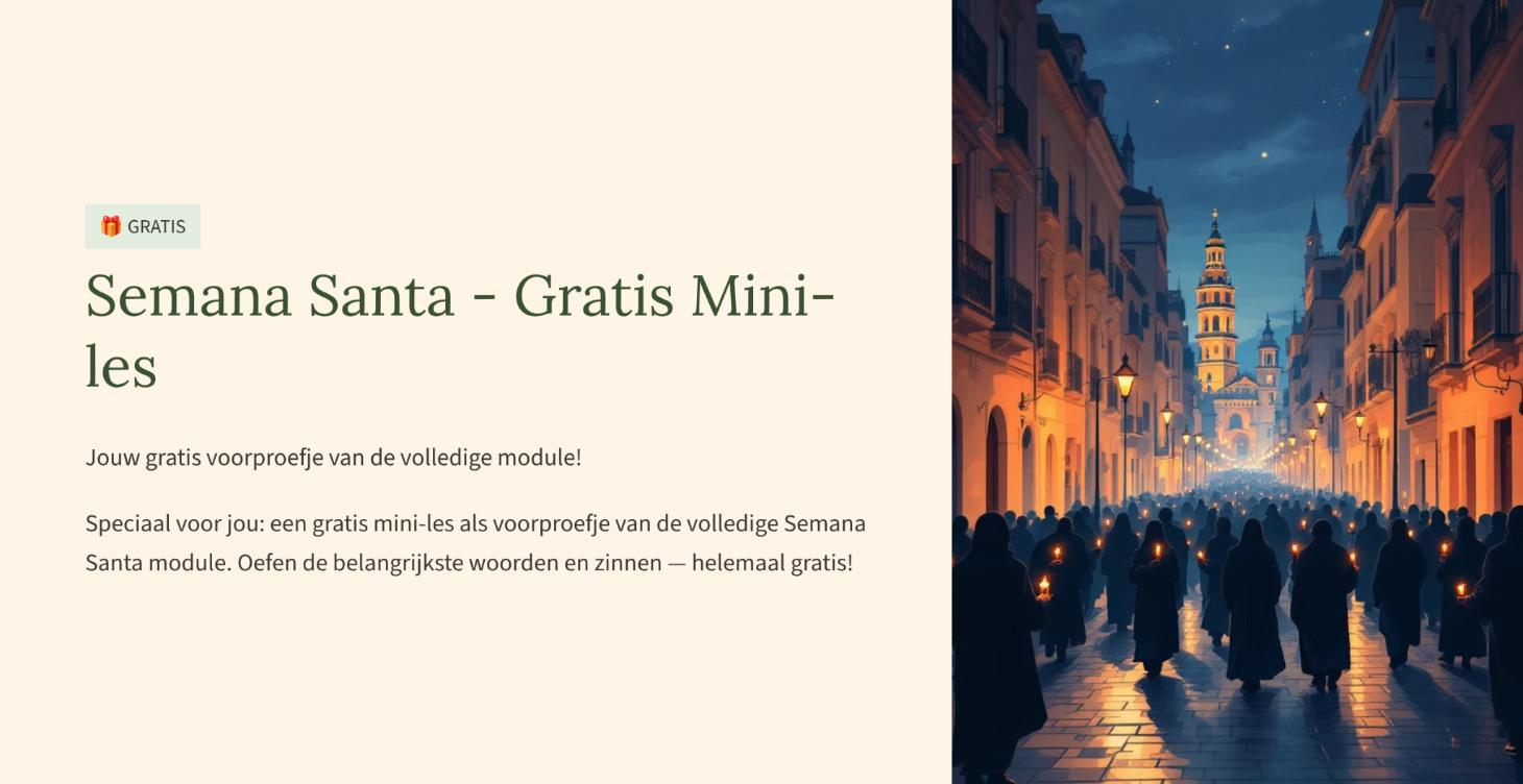 Gratis Semana Santa mini cursus!