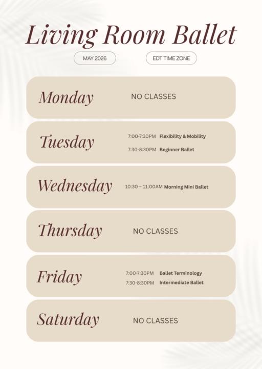 May 2026 Schedule