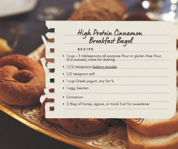 High Protein Cinnamon Breakfast Bagel Recipe!