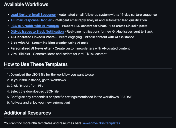 n8n Workflow Templates