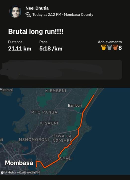 21.11 km run 