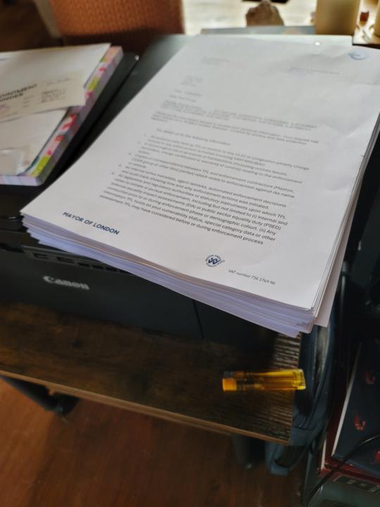 SAR response from TfL over ulez