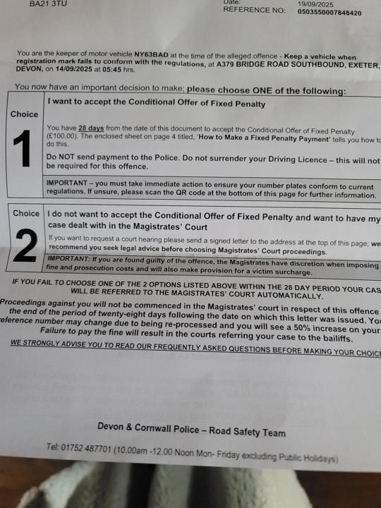 Non conforming number plate?