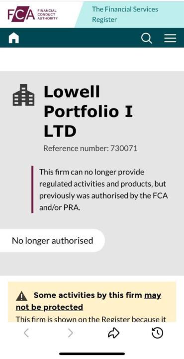WINNING or TACTICAL 🧐 Lowell Portfolio I Ltd are No longer FCA...