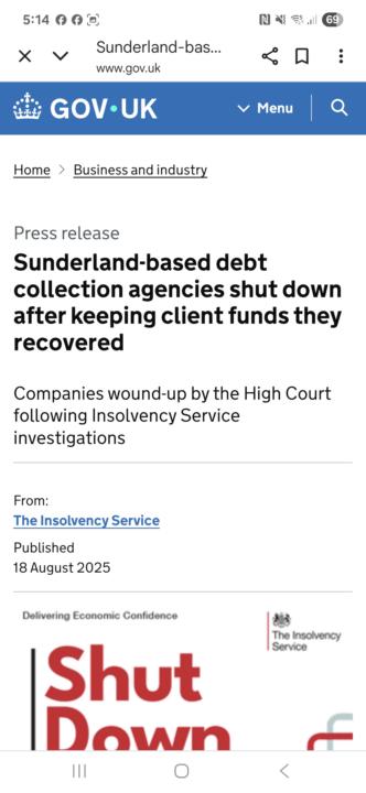 Debt Collection Agency shuts down - says it all really!