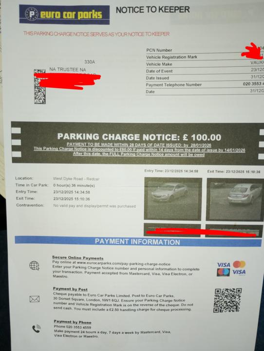 Euro car parking ticket how to respond when car in name trustee 