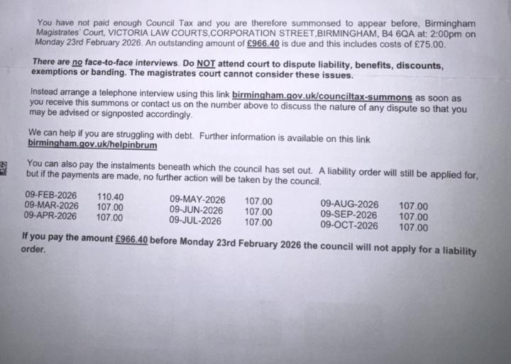 Council Tax Summons