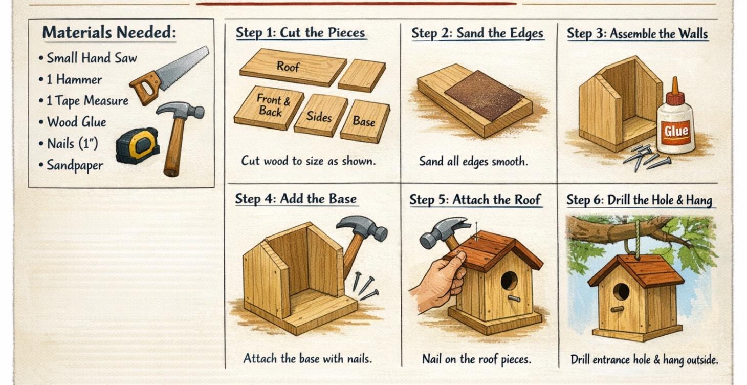 Mini course: Basic Bird House (no power tools)