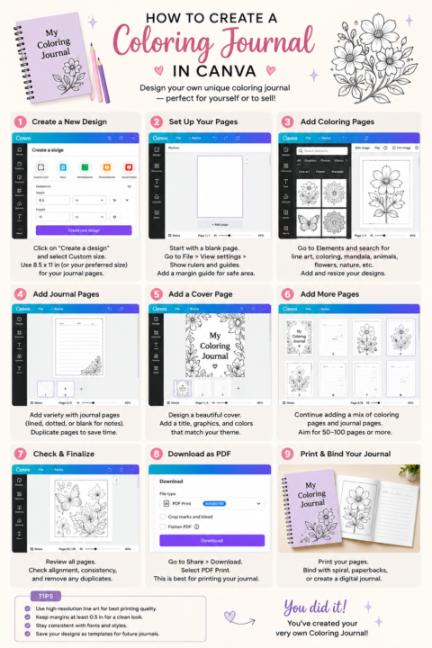 How To Create A Coloring Journal In Canva