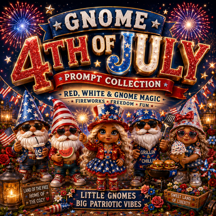Red, White & Gnome Fourth of July Prompts now available