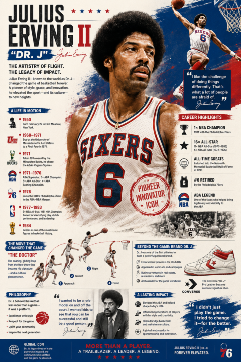 Julius (Dr. J.) Erving II Infographic