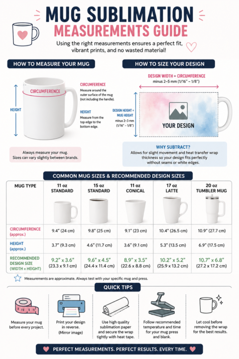 ☕ Mug Sublimation Measurements Made Easy: The Size Guide Every Creator Needs