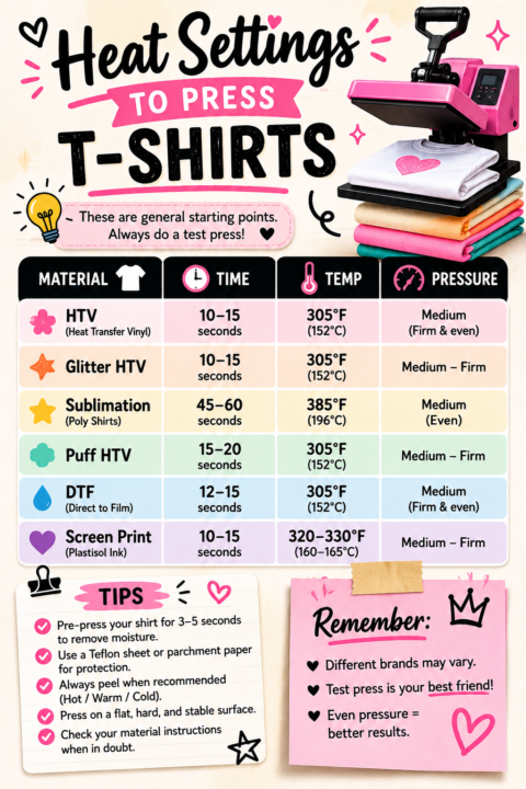 Heat Settings To Press T-Shirts