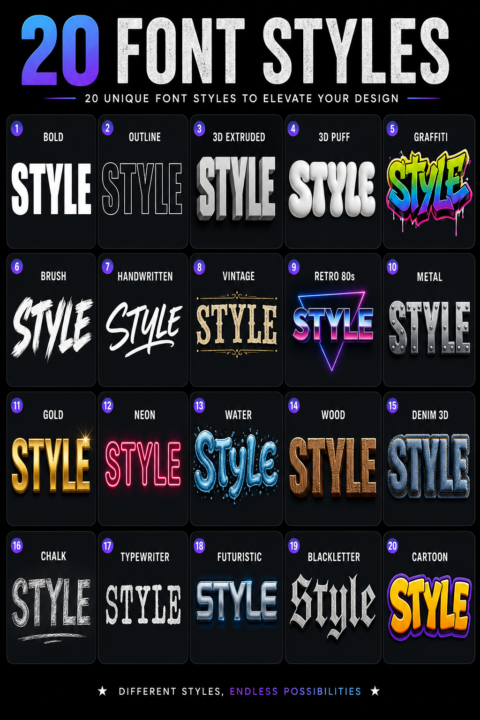 🚀 20 Font Styles Every Prompt Creator Should Know