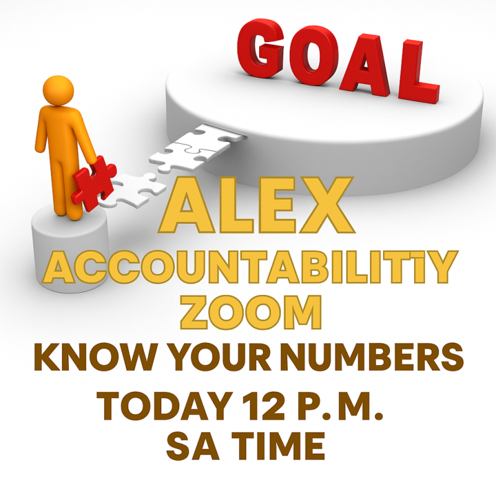 Zoom with Alex today at 12 SA time