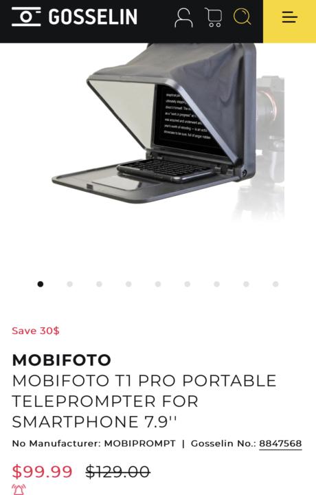 Teleprompter pour création de contenu 