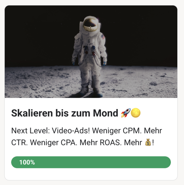🔥 BRANDNEU: Video-Ads! Weniger CPM. Mehr CTR. Weniger CPA. Mehr ROAS. Mehr 💰!