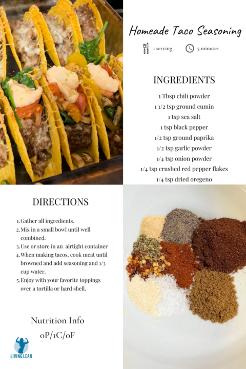 Simple Homeade Taco and Fajita Seasoning