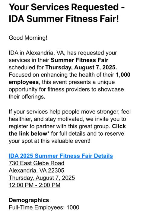 Summer Fitness Fair in Virginia 