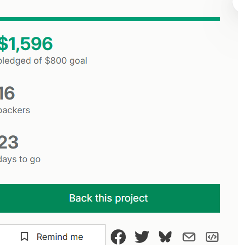 Kickstarter Funded in 30 Minutes!