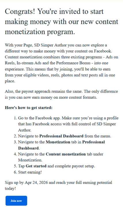 Facebook new content monetization?
