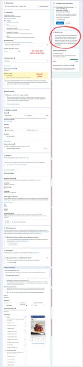 Adv+ Experiment: Cmpn Errors & no "Add Value Rule" Option in Ad Set