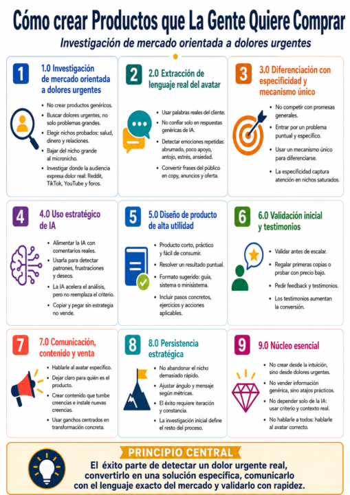 Infografia tema: Cómo crear Productos que La Gente Quiere Comprar
