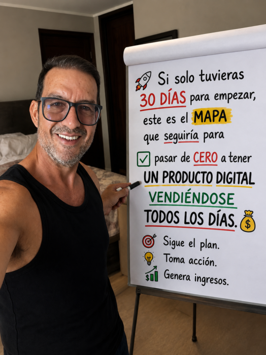 Si solo tuvieras 30 días para empezar, este es el mapa que seguiría para pasar de cero a tener un producto digital vendiéndose todos los días.