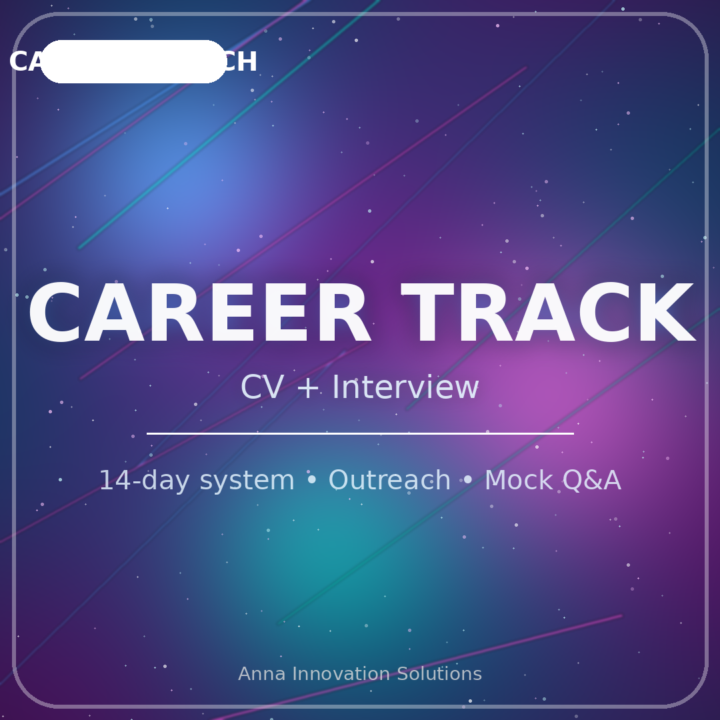 Career Track: Start Here + 14-day system + feedback format