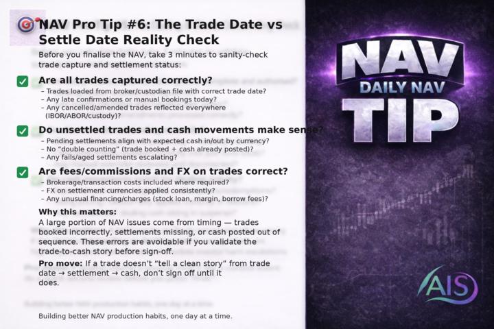 🎯 NAV Pro Tip #6: The Trade Date vs Settle Date Reality Check