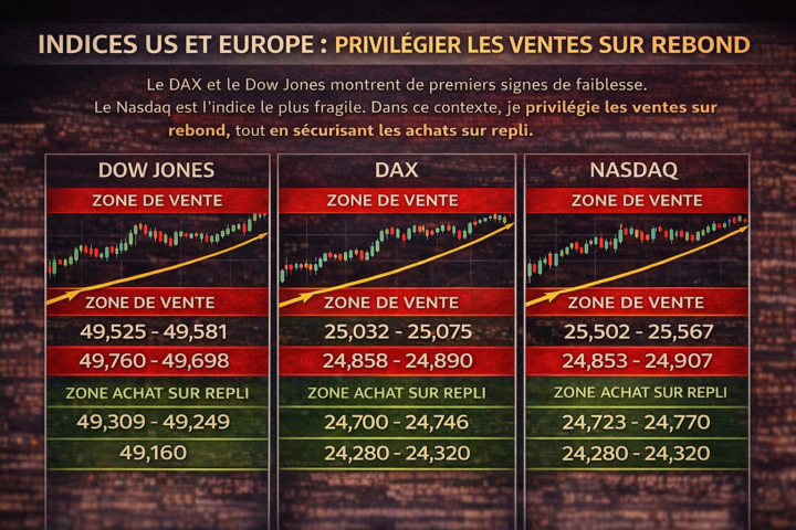 Indices sous pression : privilégier les ventes sur rebond