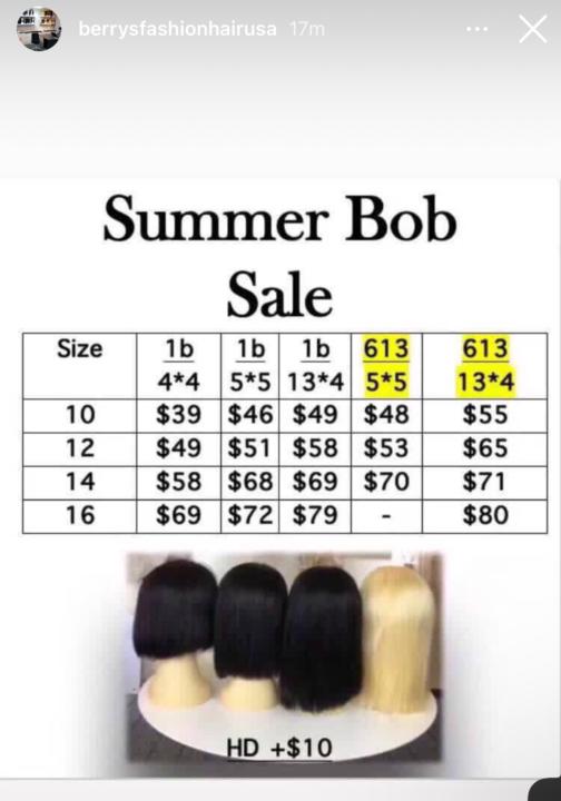BOB WIG SALE