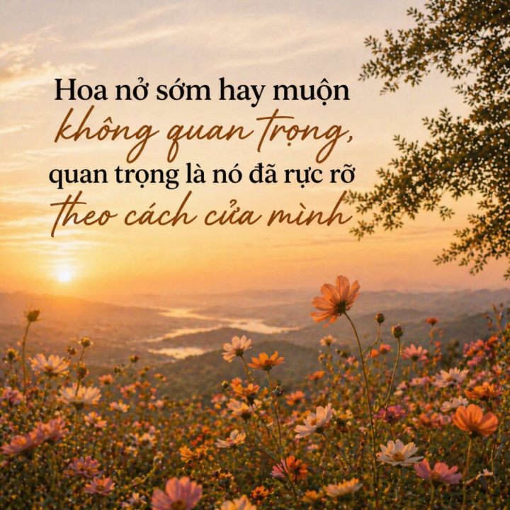 Hoa nở sớm hay muộn không quan trọng, quan trọng là nó rực rỡ theo cách của mình