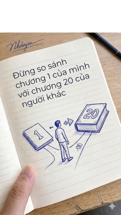 Đừng so sánh chương 1 của mình với chương 20 của người khác.